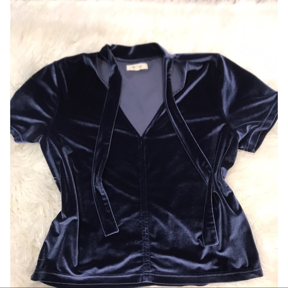 Madewell velvet blue top